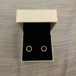 Pandora Sparkling  Circle Stud Earrings